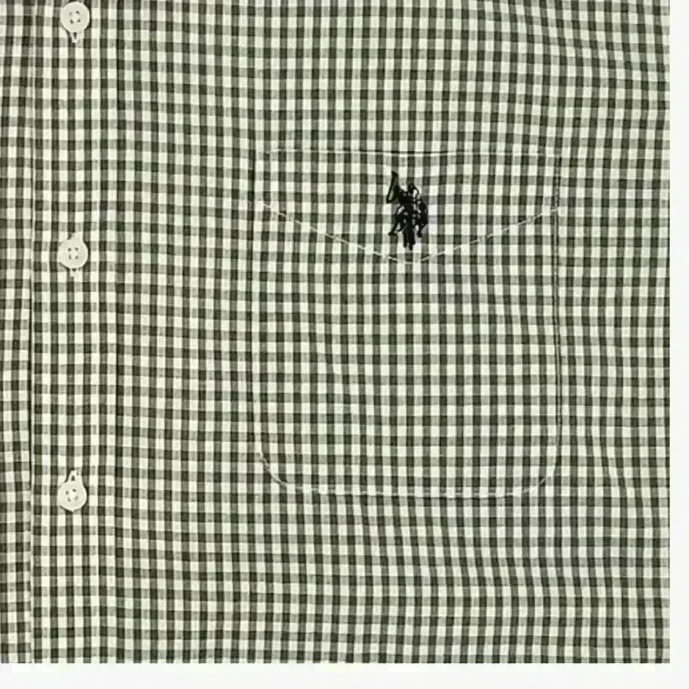SOLD!! U.S. Polo Assn. Mens Gingham Long Sleeve Button-Down Woven Shirt, Large - Picture 2 of 6